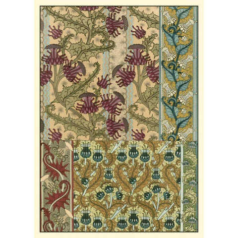 Garden Tapestry IV Black Modern Wood Framed Art Print by Grasset