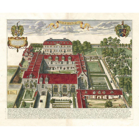 Colleguim St. Trinitatis White Modern Wood Framed Art Print by Loggan, D.