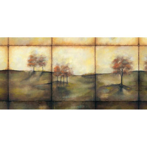 Autumnal Meadow I Gold Ornate Wood Framed Art Print with Double Matting by Goldberger, Jennifer