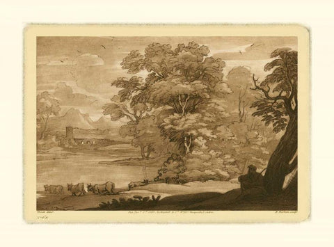 Pastoral Landscape II White Modern Wood Framed Art Print with Double Matting by Lorraine, Claude