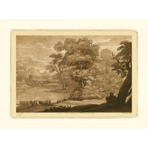 Pastoral Landscape II Black Modern Wood Framed Art Print by Lorraine, Claude