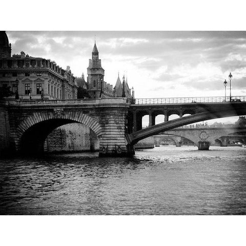 Custom Le Pont at Notre Dame (RM) Black Modern Wood Framed Art Print with Double Matting by Sheffield, Jennings