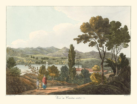 English Countryside I Black Ornate Wood Framed Art Print with Double Matting by Wilkenson, Joseph