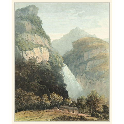 Picturesque English Lake III White Modern Wood Framed Art Print by Fielding, T.H.