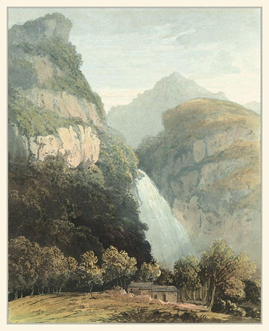 Picturesque English Lake III White Modern Wood Framed Art Print with Double Matting by Fielding, T.H.