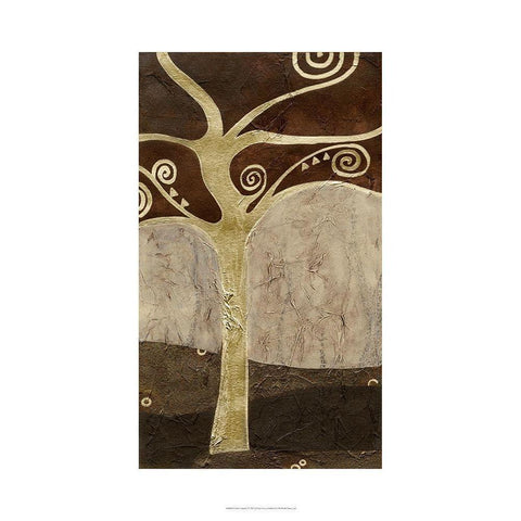 Sylvan Spirals I Black Modern Wood Framed Art Print with Double Matting by Vess, June Erica