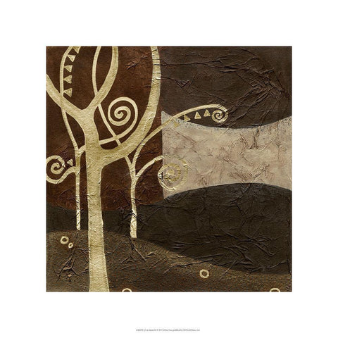 Sylvan Spirals III White Modern Wood Framed Art Print with Double Matting by Vess, June Erica