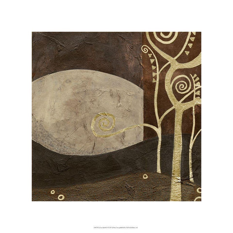 Sylvan Spirals IV Gold Ornate Wood Framed Art Print with Double Matting by Vess, June Erica