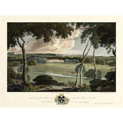 Downes Estate Gold Ornate Wood Framed Art Print with Double Matting by Polwhele, Richard