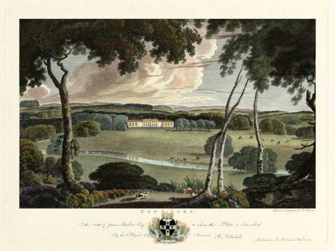 Downes Estate White Modern Wood Framed Art Print with Double Matting by Polwhele, Richard
