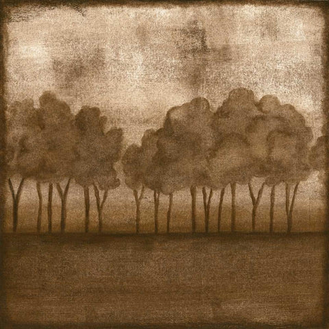 Trees at Dusk II White Modern Wood Framed Art Print by Slocum, Nancy