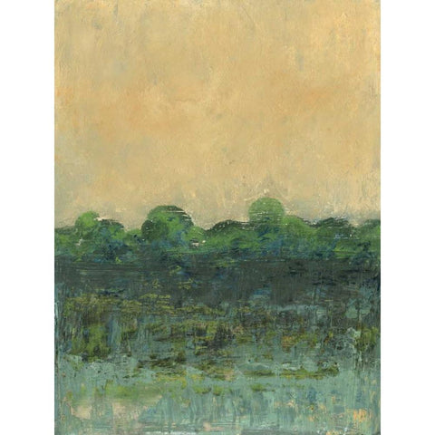 Viridian Marsh II White Modern Wood Framed Art Print by Holland, Julie