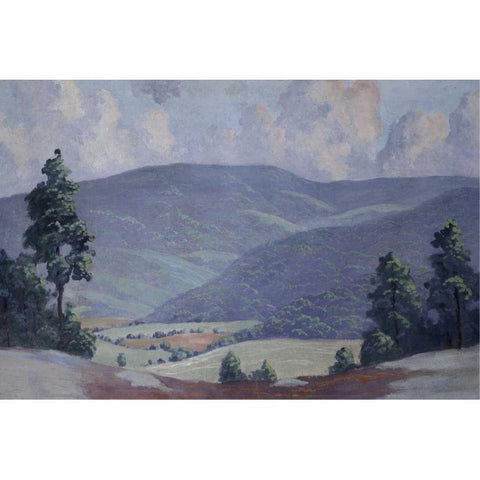 Summer Gold Ornate Wood Framed Art Print with Double Matting by Stone, Walter King