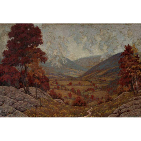 Autumn Black Modern Wood Framed Art Print by Stone, Walter King