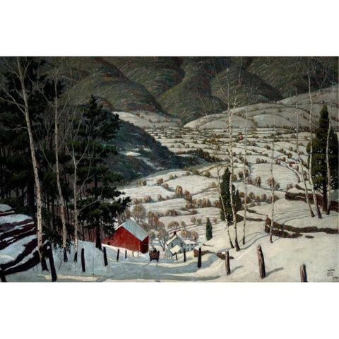 Winter White Modern Wood Framed Art Print by Stone, Walter King