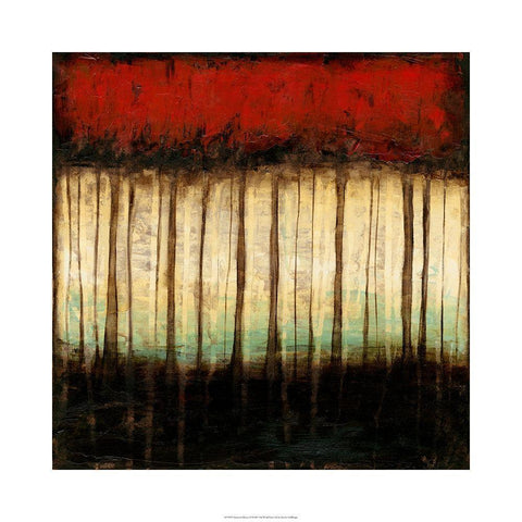 Autumnal Abstract II Black Modern Wood Framed Art Print with Double Matting by Goldberger, Jennifer