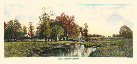 The Meadow Brook White Modern Wood Framed Art Print with Double Matting by Eaton, C. Harry
