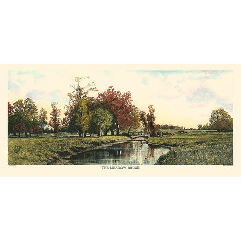 The Meadow Brook Black Modern Wood Framed Art Print by Eaton, C. Harry