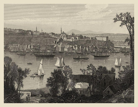 Scenic City Views I Black Ornate Wood Framed Art Print with Double Matting by Hinshelwood, R.