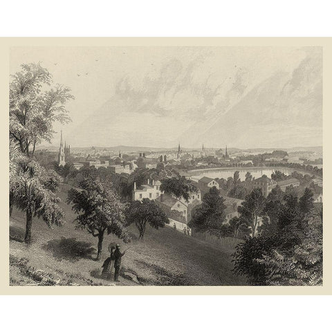 Scenic City Views III Black Modern Wood Framed Art Print by Hinshelwood, R.