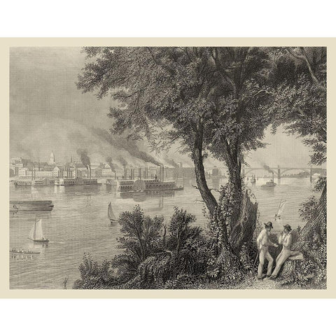 Scenic City Views IV Black Modern Wood Framed Art Print by Warren, A.C.