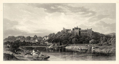 Classical Seaport II Black Ornate Wood Framed Art Print with Double Matting by Duncan, E.