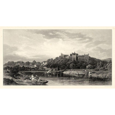 Classical Seaport II Black Modern Wood Framed Art Print by Duncan, E.