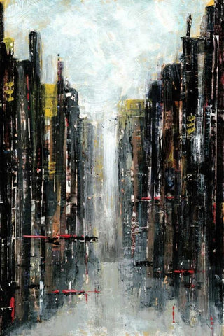 Gotham I White Modern Wood Framed Art Print with Double Matting by Fagalde, Jarman