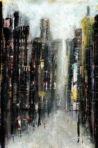 Gotham II White Modern Wood Framed Art Print with Double Matting by Fagalde, Jarman