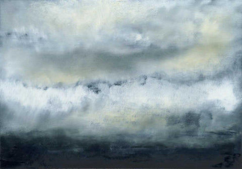 Clouds V White Modern Wood Framed Art Print with Double Matting by Gordon, Sharon