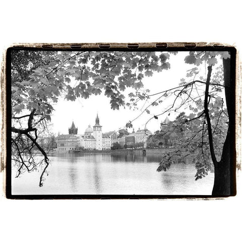 Peaceful River Black Modern Wood Framed Art Print with Double Matting by DeNardo, Laura