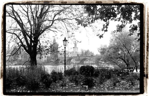 Early Morning Riverwalk White Modern Wood Framed Art Print with Double Matting by DeNardo, Laura