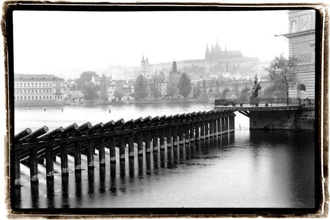 Quiet River Black Ornate Wood Framed Art Print with Double Matting by DeNardo, Laura