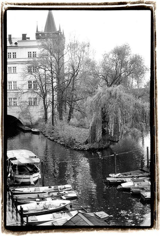 River Respite Black Ornate Wood Framed Art Print with Double Matting by DeNardo, Laura