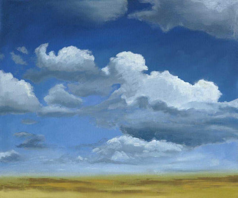 Big Sky I White Modern Wood Framed Art Print with Double Matting by Meagher, Megan