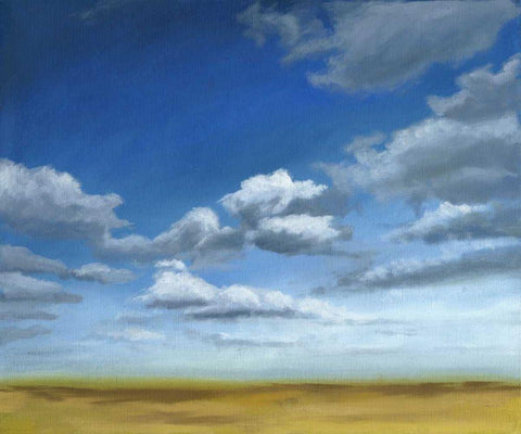 Big Sky II White Modern Wood Framed Art Print with Double Matting by Meagher, Megan