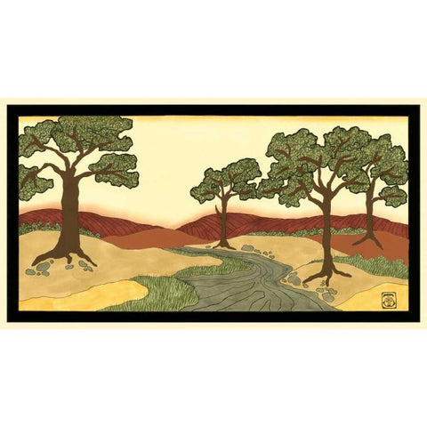 Warm Horizons I White Modern Wood Framed Art Print by Goldberger, Jennifer