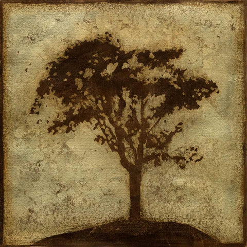 Gilded Tree IV Black Ornate Wood Framed Art Print with Double Matting by Meagher, Megan