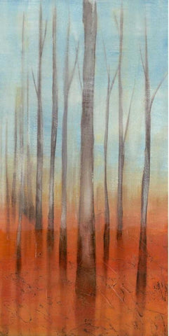 Birch Forest II White Modern Wood Framed Art Print with Double Matting by Goldberger, Jennifer