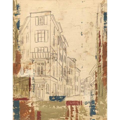 Streets of Downtown I Gold Ornate Wood Framed Art Print with Double Matting by Harper, Ethan