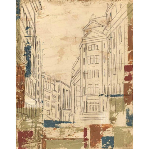 Streets of Downtown II White Modern Wood Framed Art Print by Harper, Ethan