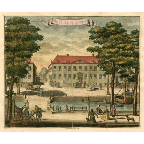 Scenes of the Hague I Gold Ornate Wood Framed Art Print with Double Matting by Van der Giessen, G.