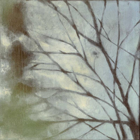Diffuse Branches I White Modern Wood Framed Art Print with Double Matting by Goldberger, Jennifer
