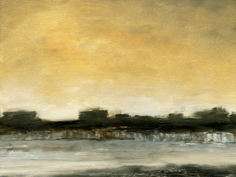 Dusk V White Modern Wood Framed Art Print with Double Matting by Gordon, Sharon