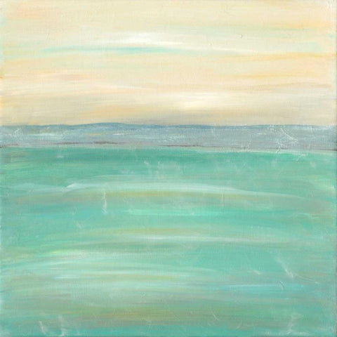 Serenity I White Modern Wood Framed Art Print with Double Matting by Holland, Julie