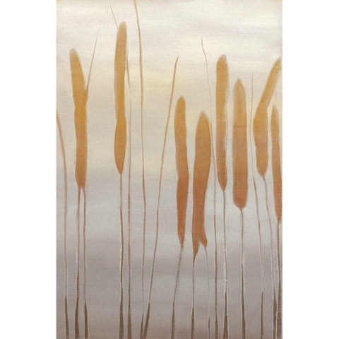 Reeds and Leaves I Black Modern Wood Framed Art Print with Double Matting by Goldberger, Jennifer