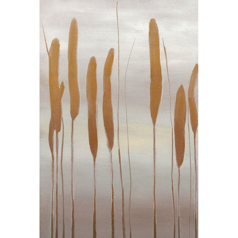 Reeds and Leaves II White Modern Wood Framed Art Print by Goldberger, Jennifer