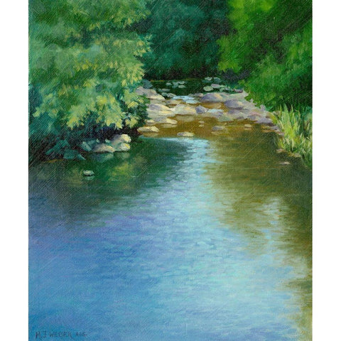 Reflections Black Modern Wood Framed Art Print by Weber, Mary Jean
