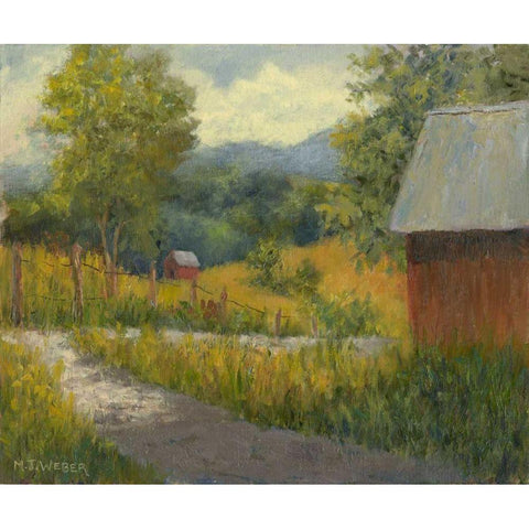 Kentucky Hill Farm White Modern Wood Framed Art Print by Weber, Mary Jean