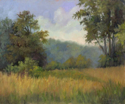 View from Grailville White Modern Wood Framed Art Print with Double Matting by Weber, Mary Jean